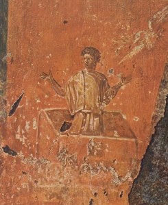 Noah saved by the wood of the ark. Roman catacombs