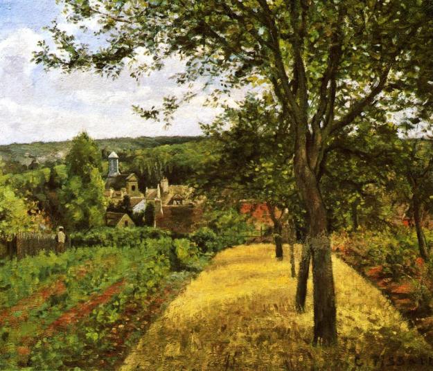 pissarro orchards at louveciennes 1872